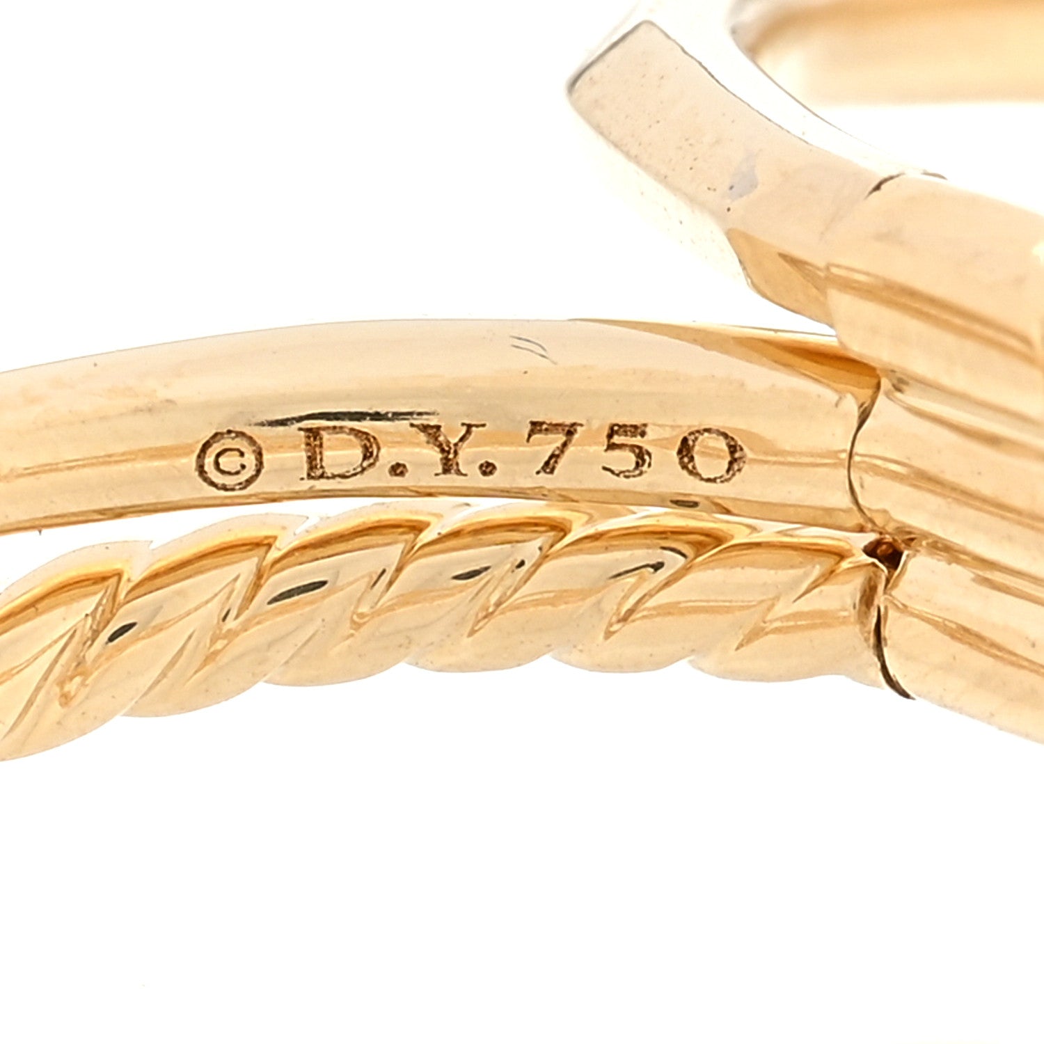 David Yurman 18K Yellow Gold Diamond 9.5mm Stax Three-Row Ring 51 5.75 4 of 4
