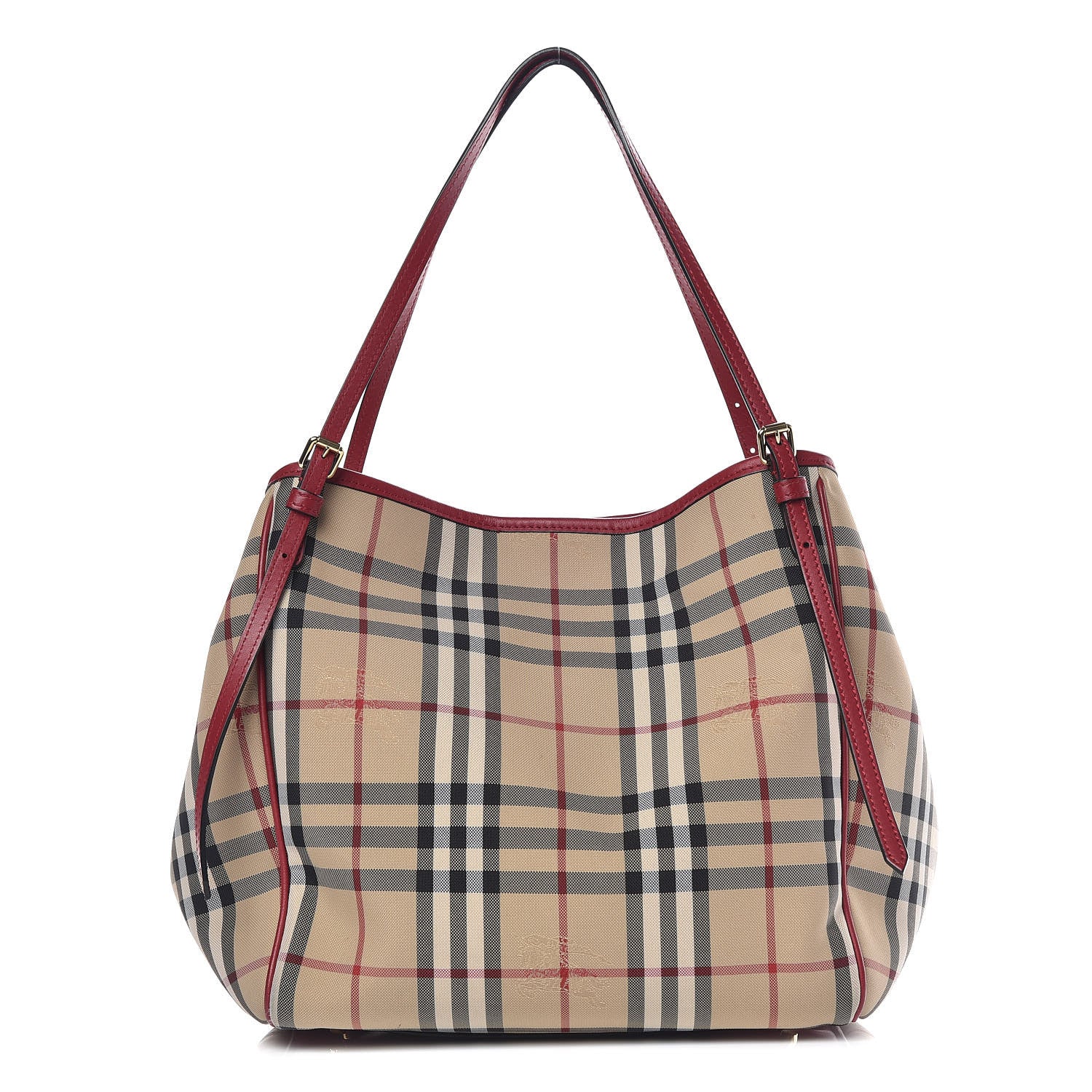 Burberry Horseferry Check Small Canterbury Tote Honey Parade Red 1 of 11