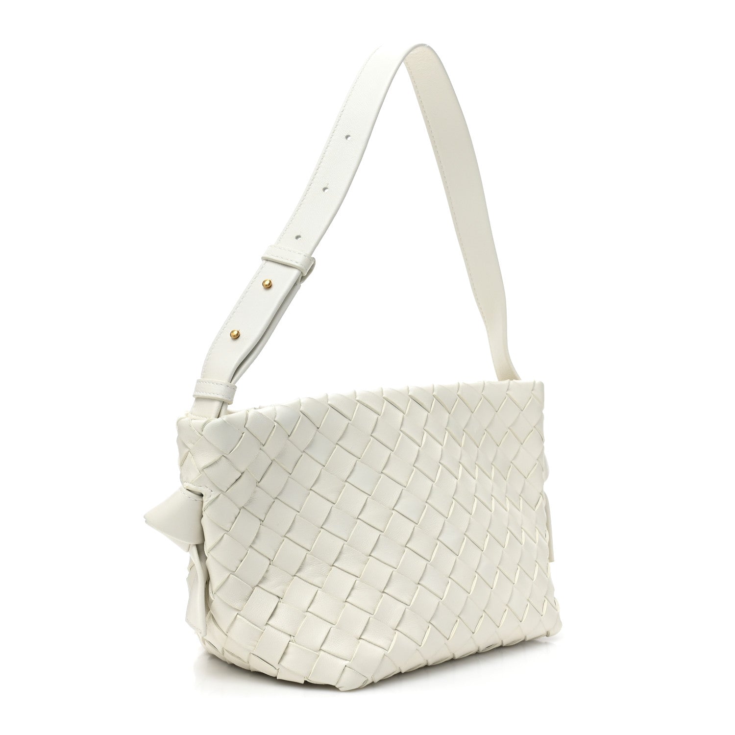 Bottega Veneta BOTTEGA VENETA Nappa Intrecciato Tie Shoulder Bag White 3 of 13