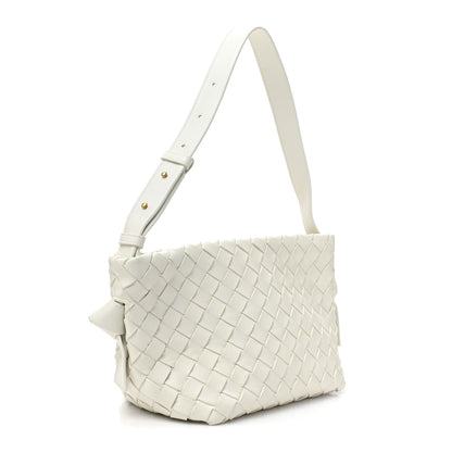 Bottega Veneta BOTTEGA VENETA Nappa Intrecciato Tie Shoulder Bag White 3 of 13