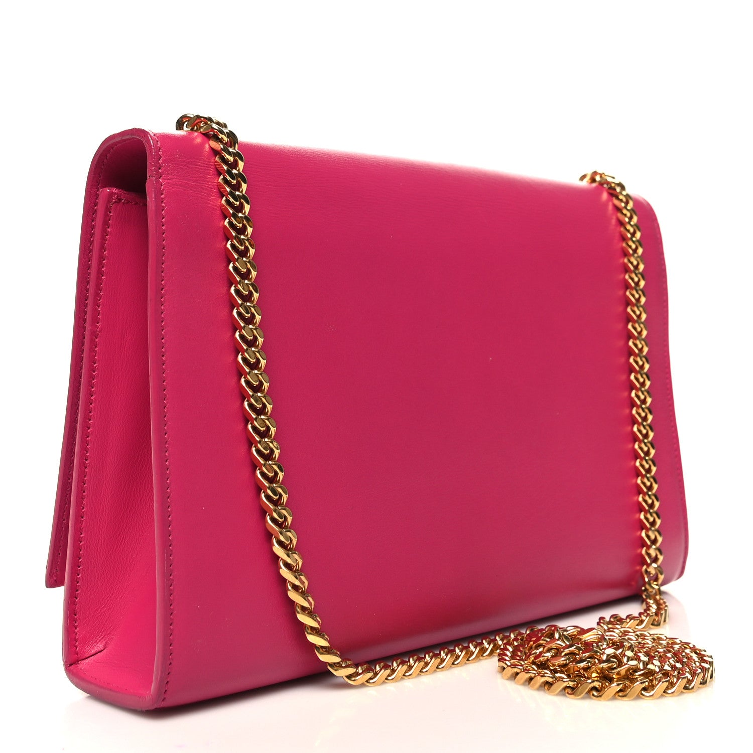 Saint Laurent Smooth Calfskin Classic Monogram Kate Tassel Chain Wallet Pink 3 of 9