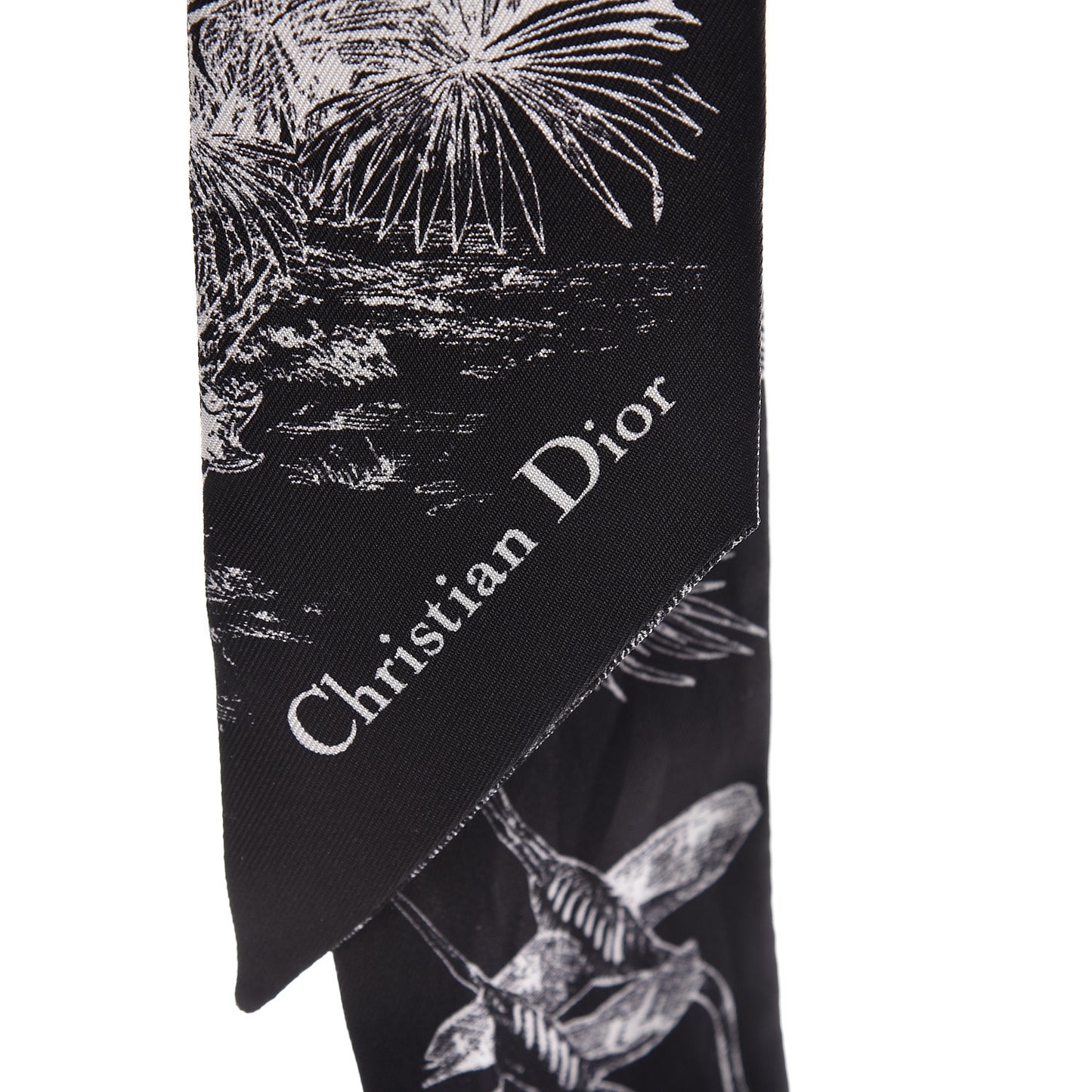 Silk Toile De Jouy Tropicalia Mitzah Scarf Black