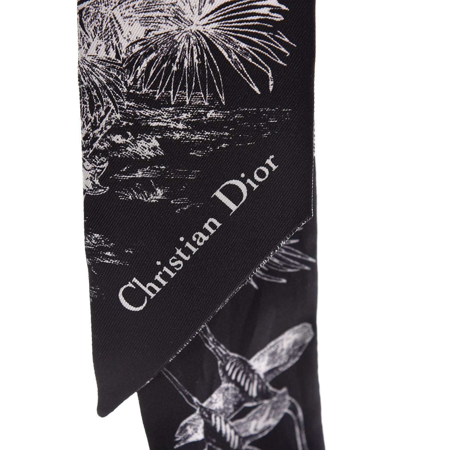 Christian Dior Silk Toile De Jouy Tropicalia Mitzah Scarf Black 4 of 4