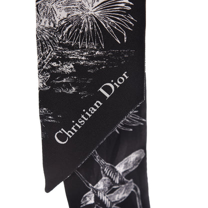 Christian Dior Silk Toile De Jouy Tropicalia Mitzah Scarf Black 4 of 4