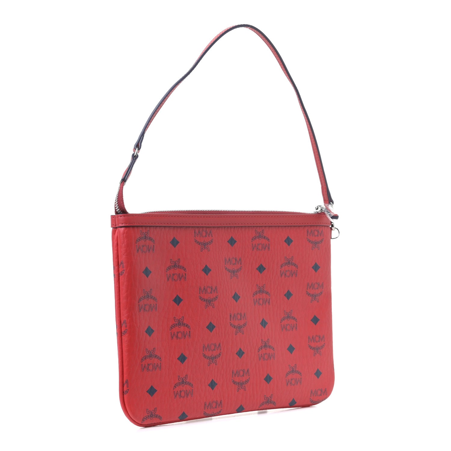 MCM Visetos Liz Shopper Tote Pouch Ruby Red 3 of 7