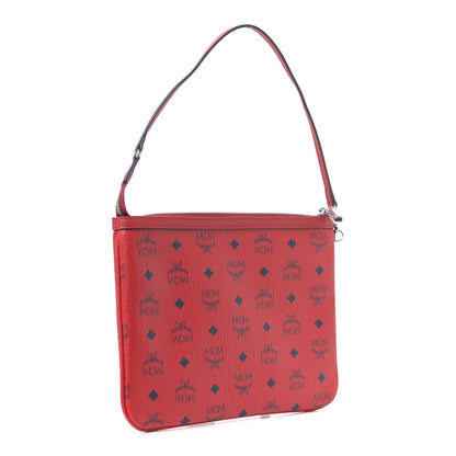 MCM Visetos Liz Shopper Tote Pouch Ruby Red 3 of 7