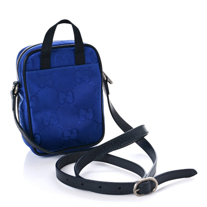 Gucci Econyl Nylon Monogram Off The Grid Shoulder Bag Guilted Blue Black 3 of 9