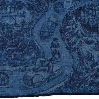 Hermes Cashmere Silk Nothing But A Dreamer Scarf 100 Bleu Chine Indigo Marine 4 of 4