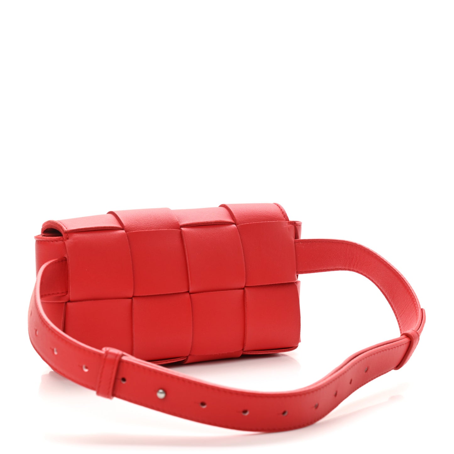 Nappa Maxi Intreccio The Belt Cassette Bag Bright Red