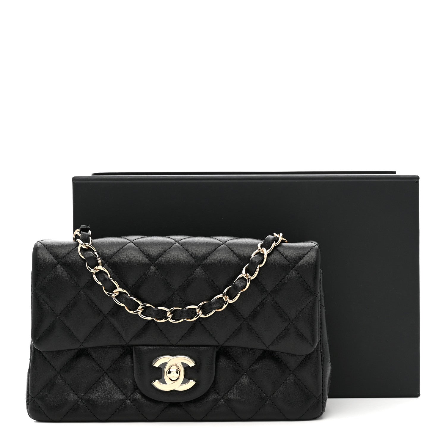 Chanel Lambskin Quilted Mini Rectangular Flap Black 11 of 11