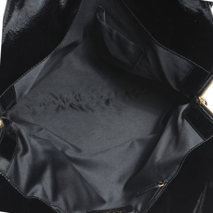 Saint Laurent Patent Crocodile Embossed Tribute Tote Black 5 of 7