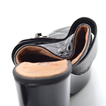 Chanel Lambskin Quilted CC Mules 40.5 Black 9 of 11
