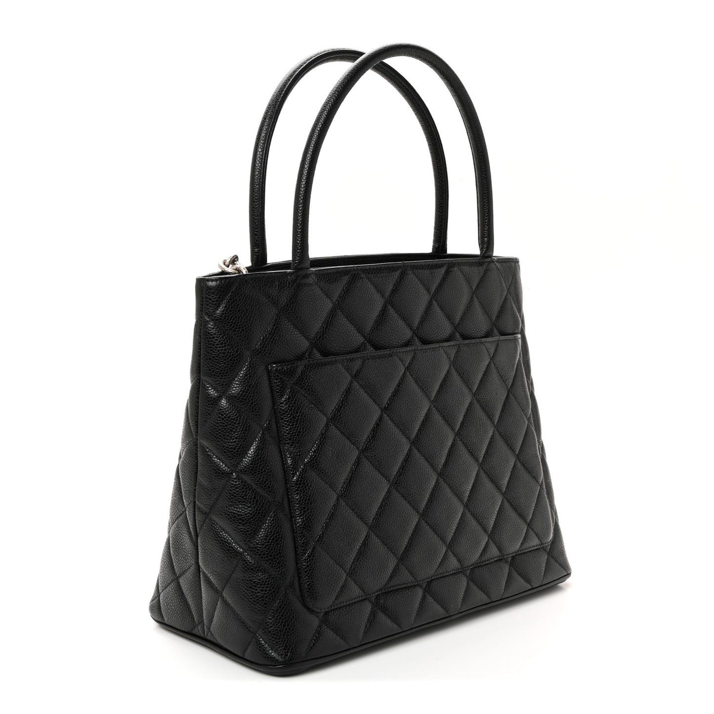 Caviar Quilted Medallion Tote Black