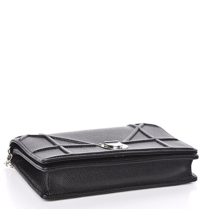 Christian Dior Grained Calfskin Diorama Wallet on Chain Pouch Black 4 of 10