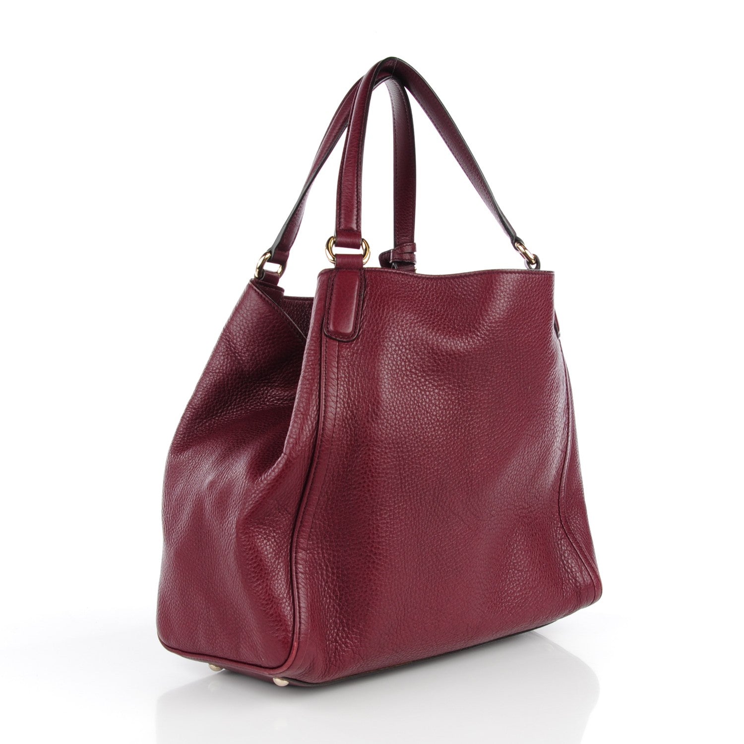 Gucci Pebbled Calfskin Medium Soho Shoulder Bag Bordeaux 2 of 10