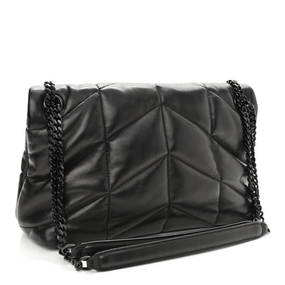 Saint Laurent Lambskin Quilted Small Loulou Puffer Monogram Chain Satchel Black 2 of 10