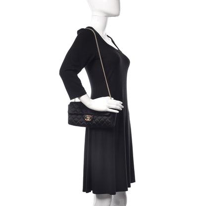 Chanel Satin Quilted Jeweled East West Flap Black 3 of 15