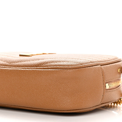 Saint Laurent Grain De Poudre Matelasse Monogram Mini Lou Camera Bag Dark Natural 9 of 9