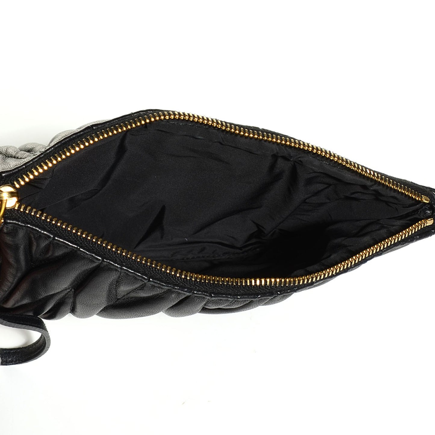 Leather Matelasse Lux Clutch Black