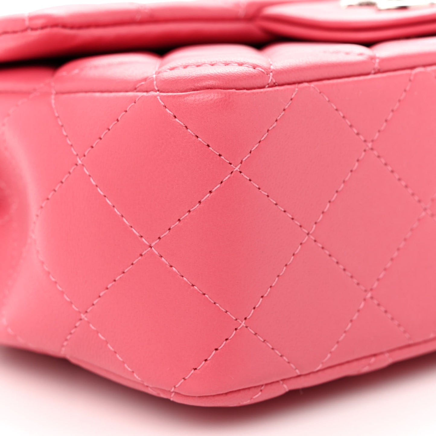 Lambskin Quilted Mini Rectangular Flap Pink