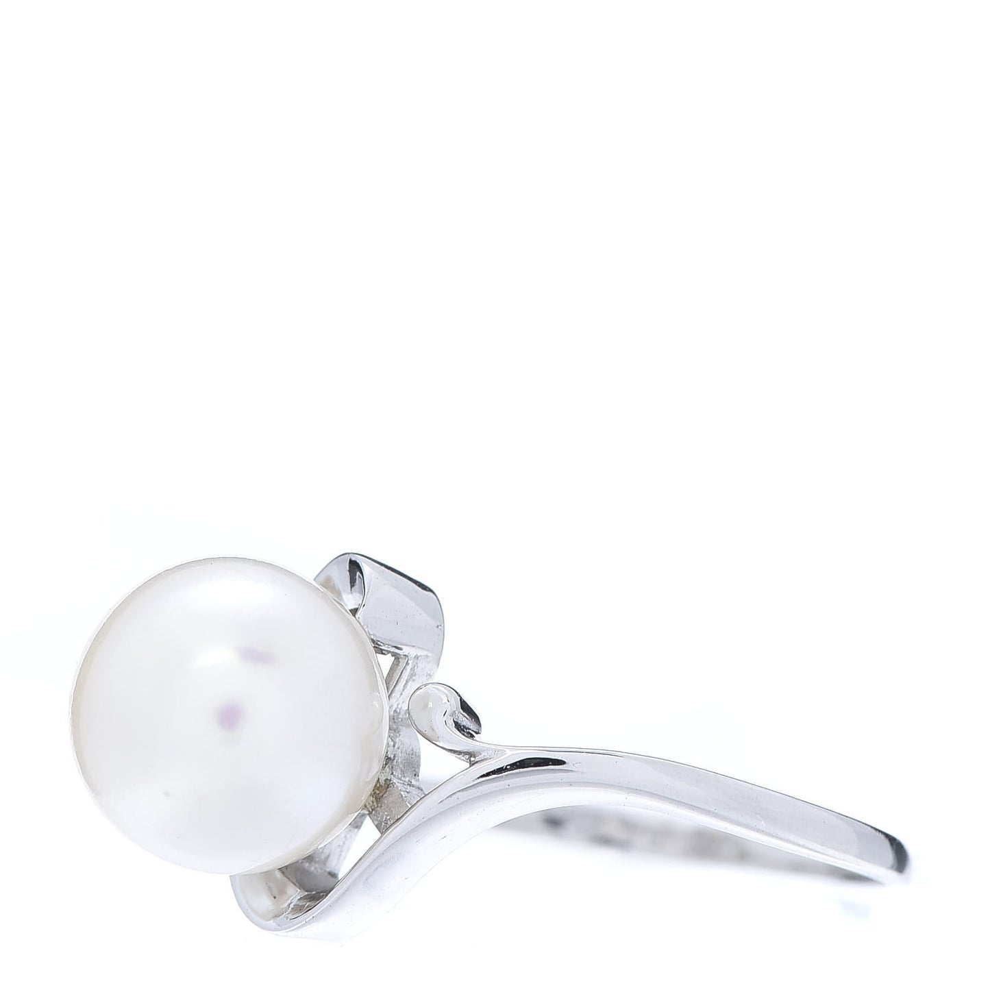 14K White Gold Akoya Pearl 9.5mm Ring 53 6.5