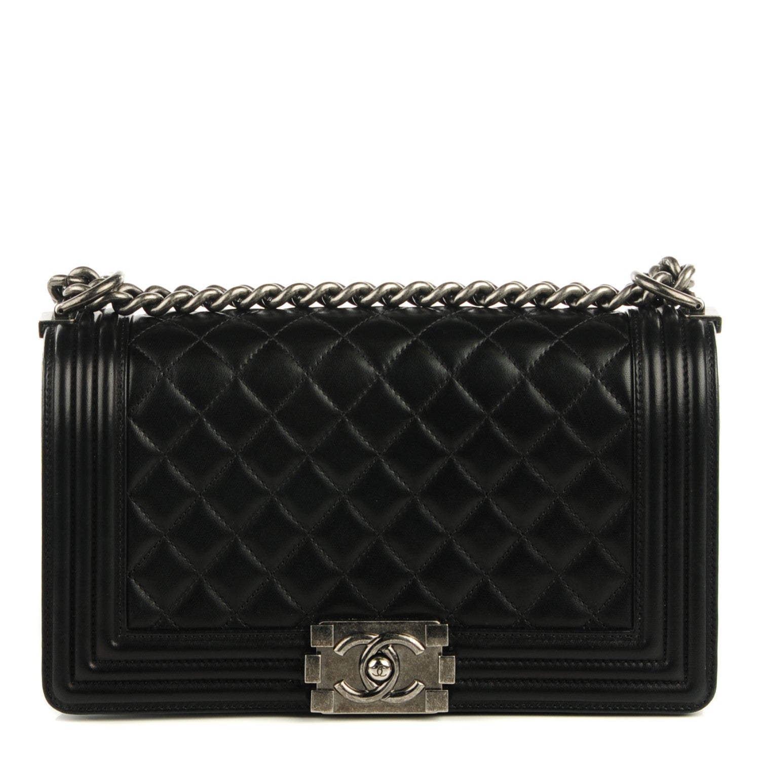 Chanel Lambskin Quilted Medium Boy Flap Black 1 of 8