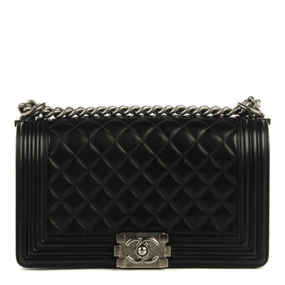 Chanel Lambskin Quilted Medium Boy Flap Black 1 of 8