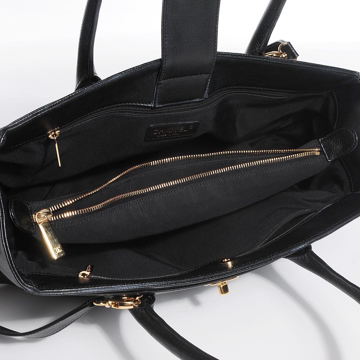 Chanel Calfskin Cerf Executive Shopper Tote Black 5 of 7