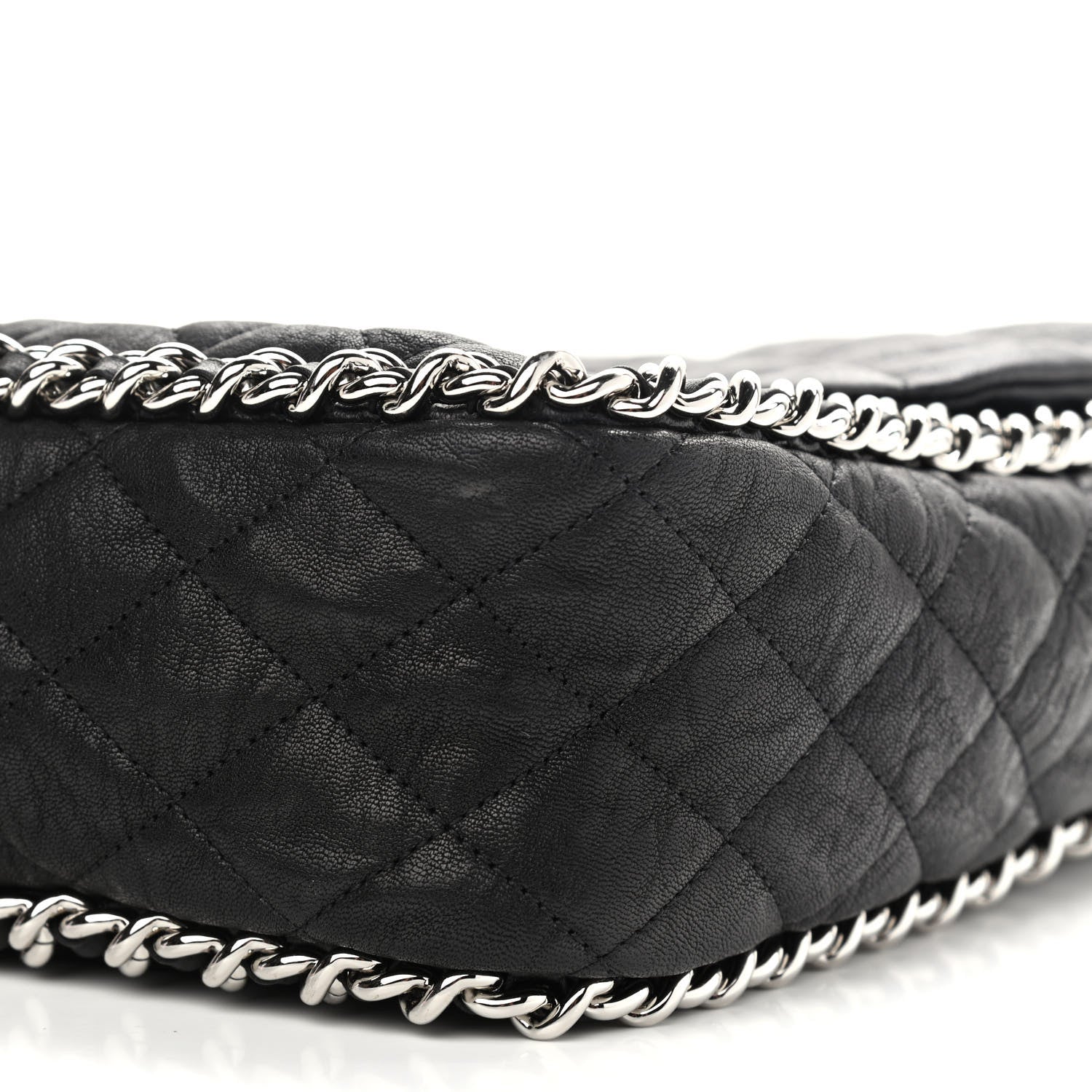 Chanel Washed Lambskin Quilted Maxi Chain Around Flap Black 10 of 10