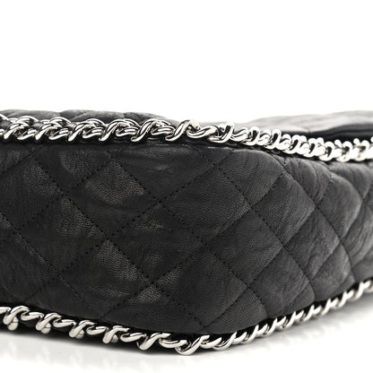 Chanel Washed Lambskin Quilted Maxi Chain Around Flap Black 10 of 10