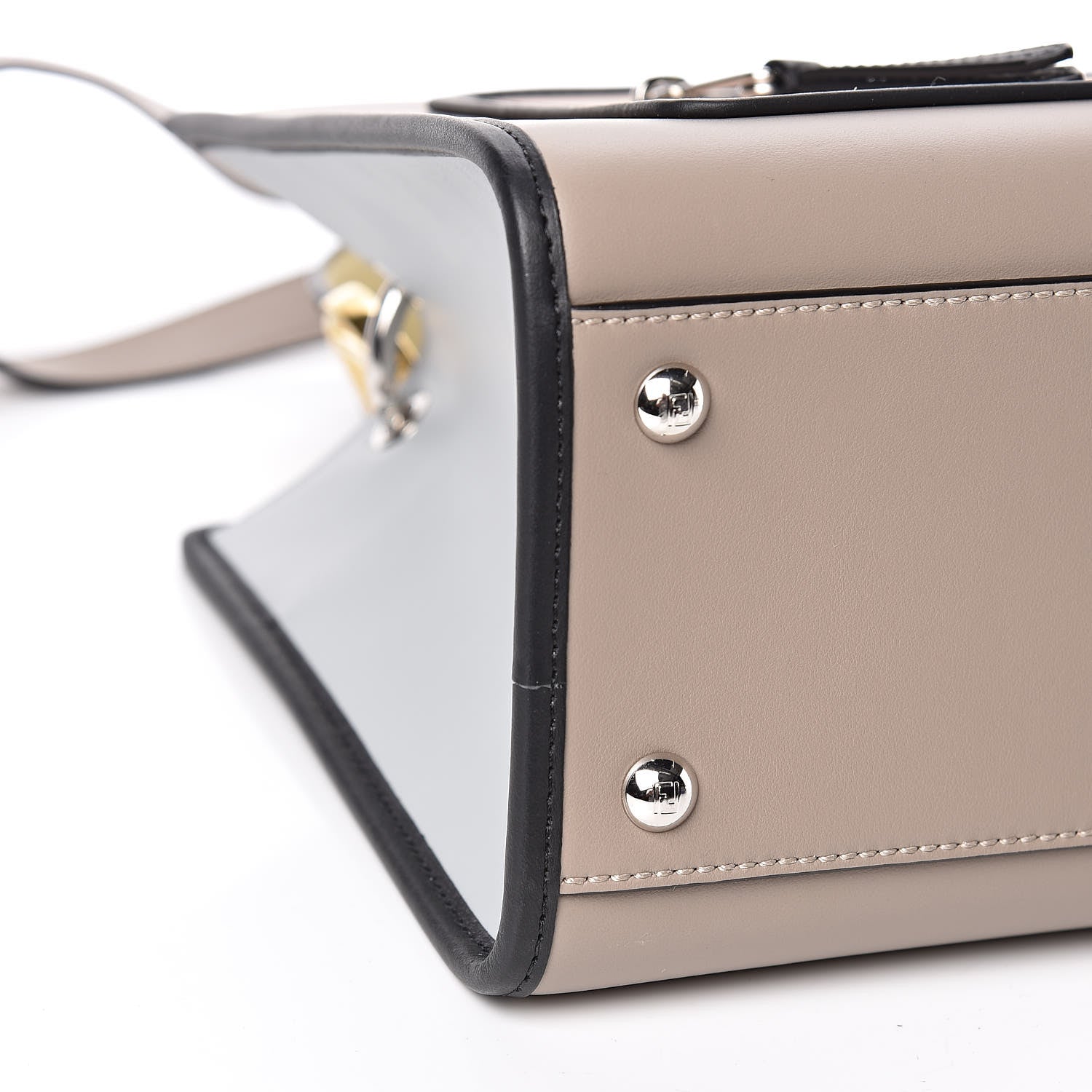 Fendi Vitello Century F is Fendi Small Runaway Satchel Tortora Soap Grigio Perla Burro Black 8 of 9