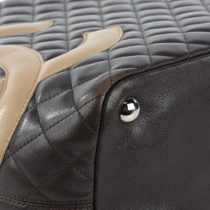Chanel Calfskin Quilted Large Cambon Tote Brown Beige 10 of 10