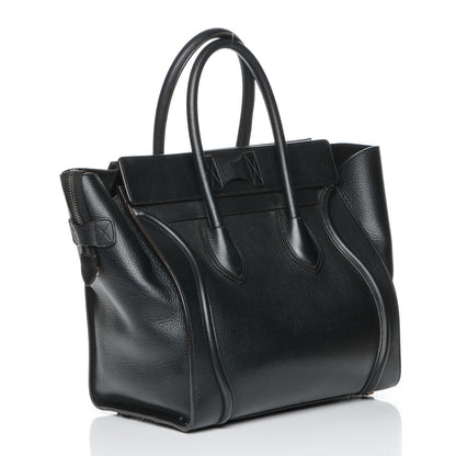 Celine Drummed Calfskin Mini Luggage Black 3 of 9