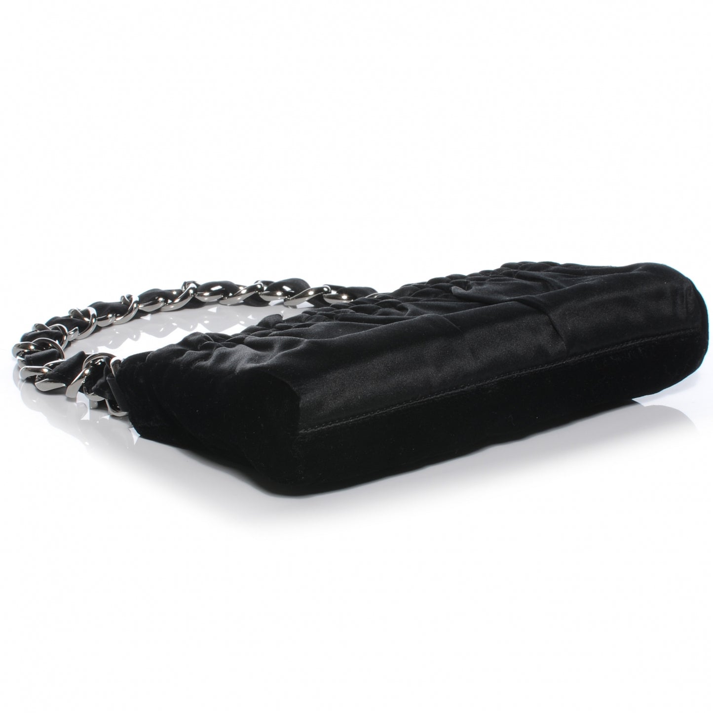 Velvet Satin Evening Bag Black