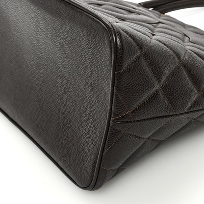 Chanel Caviar Quilted Medallion Tote Dark Brown 10 of 10