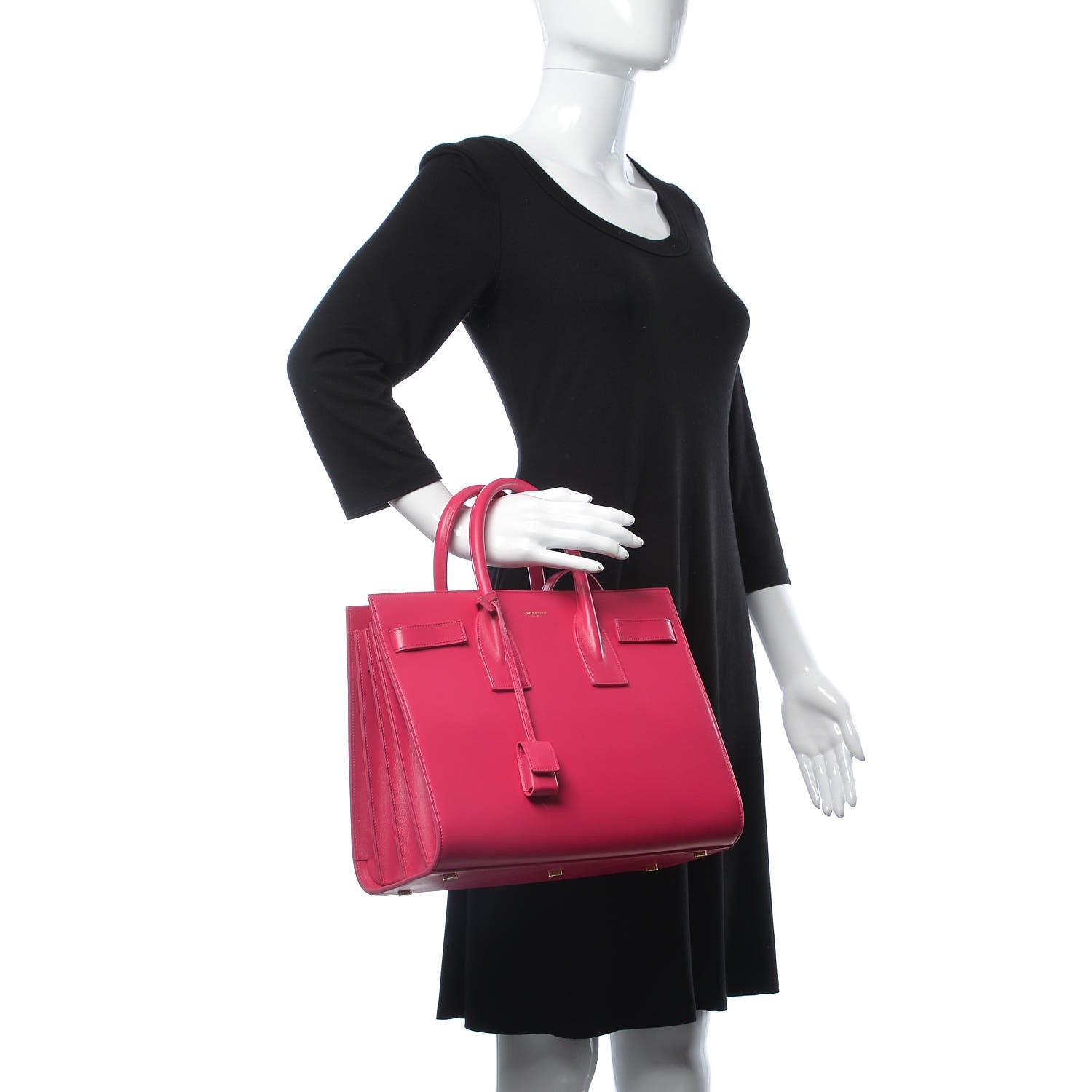 Saint Laurent Calfskin Small Sac De Jour Bubblegum 3 of 8