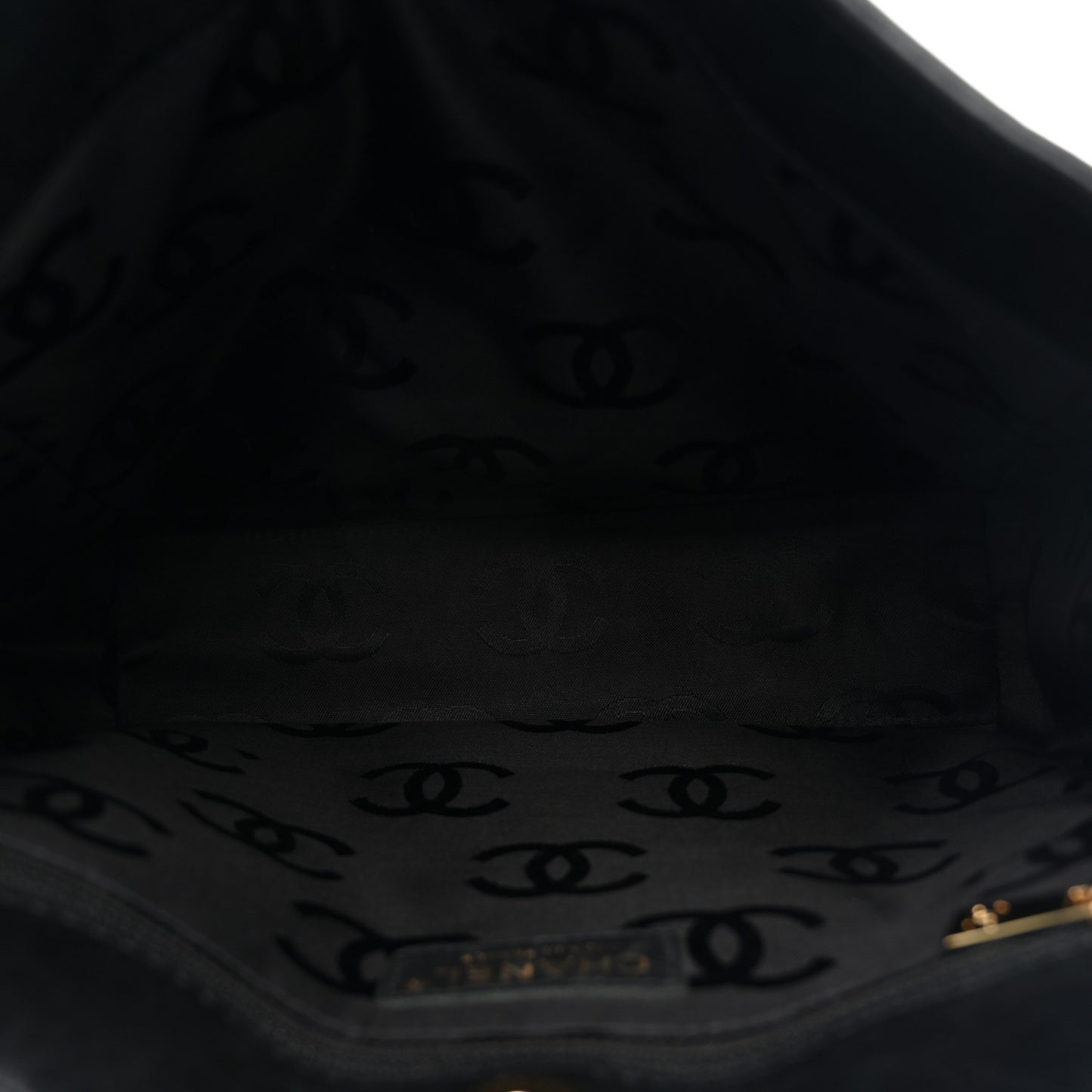 Lambskin Cross Stitch Shopper Tote Black