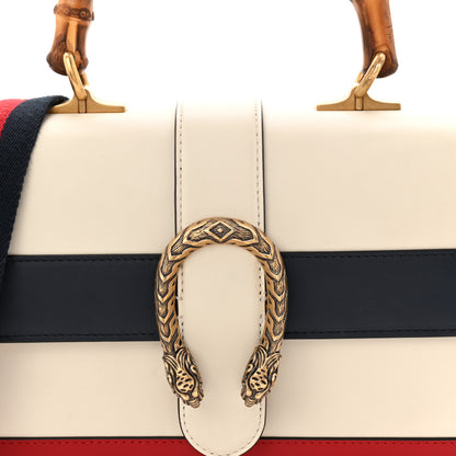 Gucci Calfskin Bamboo Web Medium Dionysus Top Handle Bag White Blue Hibiscus Red 8 of 10