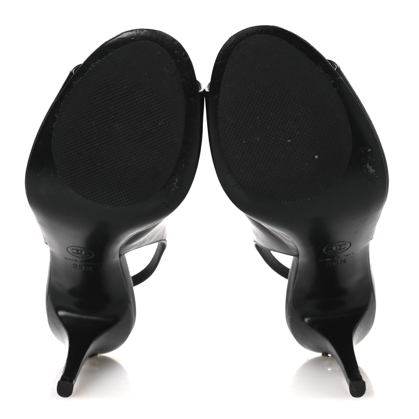 Goatskin Slingback Sandals 39.5 Black