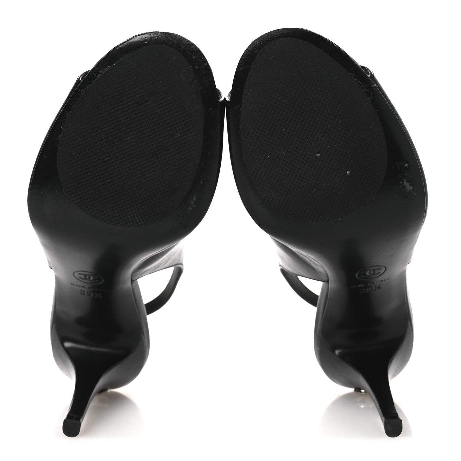 Chanel Goatskin Slingback Sandals 39.5 Black 7 of 12
