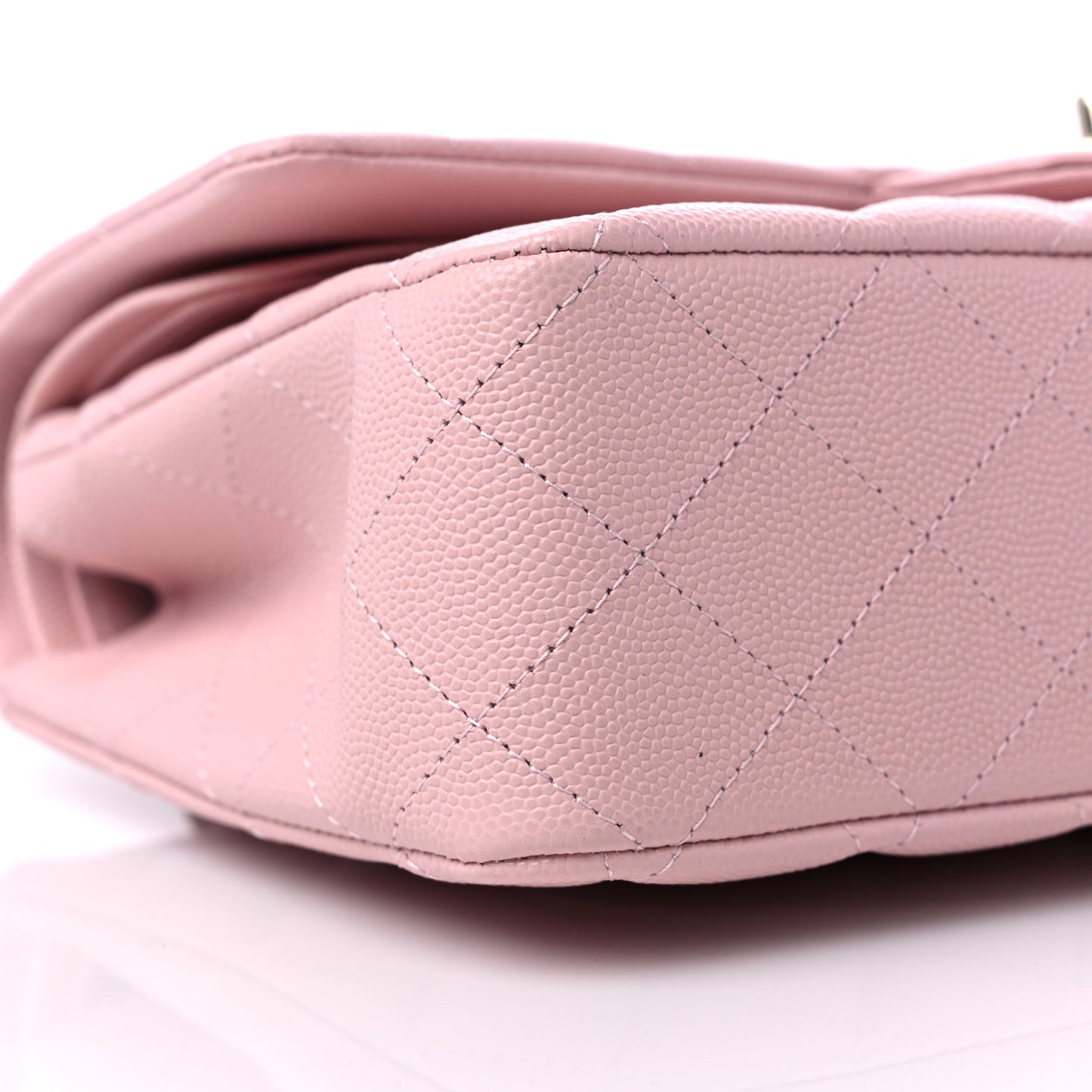 Caviar Quilted Medium Double Flap Light Pink