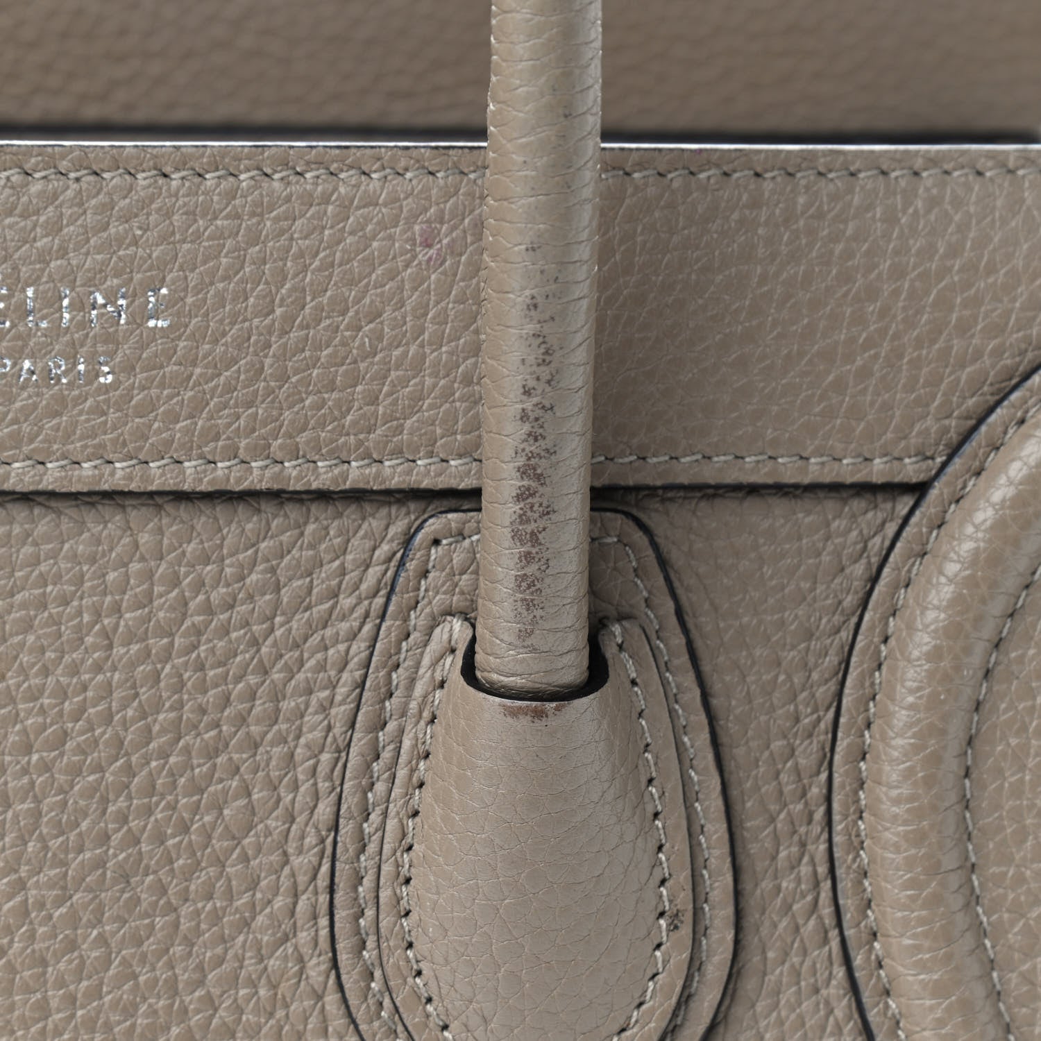 Celine Drummed Calfskin Nano Luggage Dune 14 of 16