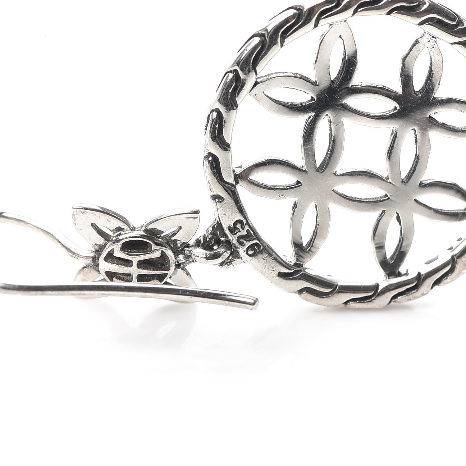 John Hardy Sterling Silver Batu Kawung Earrings 4 of 4