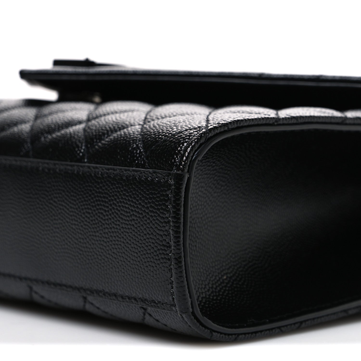 Saint Laurent Grain De Poudre Textured Mixed Matelasse Triquilt Medium Monogram Monochrome Satchel Black 10 of 10