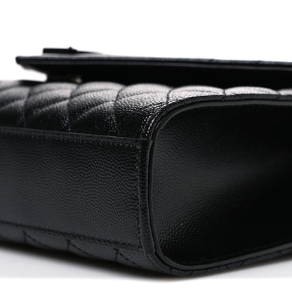 Saint Laurent Grain De Poudre Textured Mixed Matelasse Triquilt Medium Monogram Monochrome Satchel Black 10 of 10