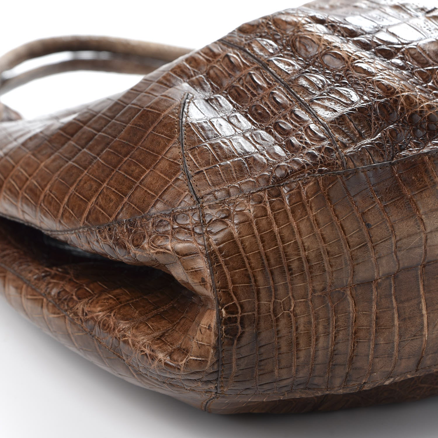 Nancy Gonzalez Crocodile Hobo Brown 5 of 12