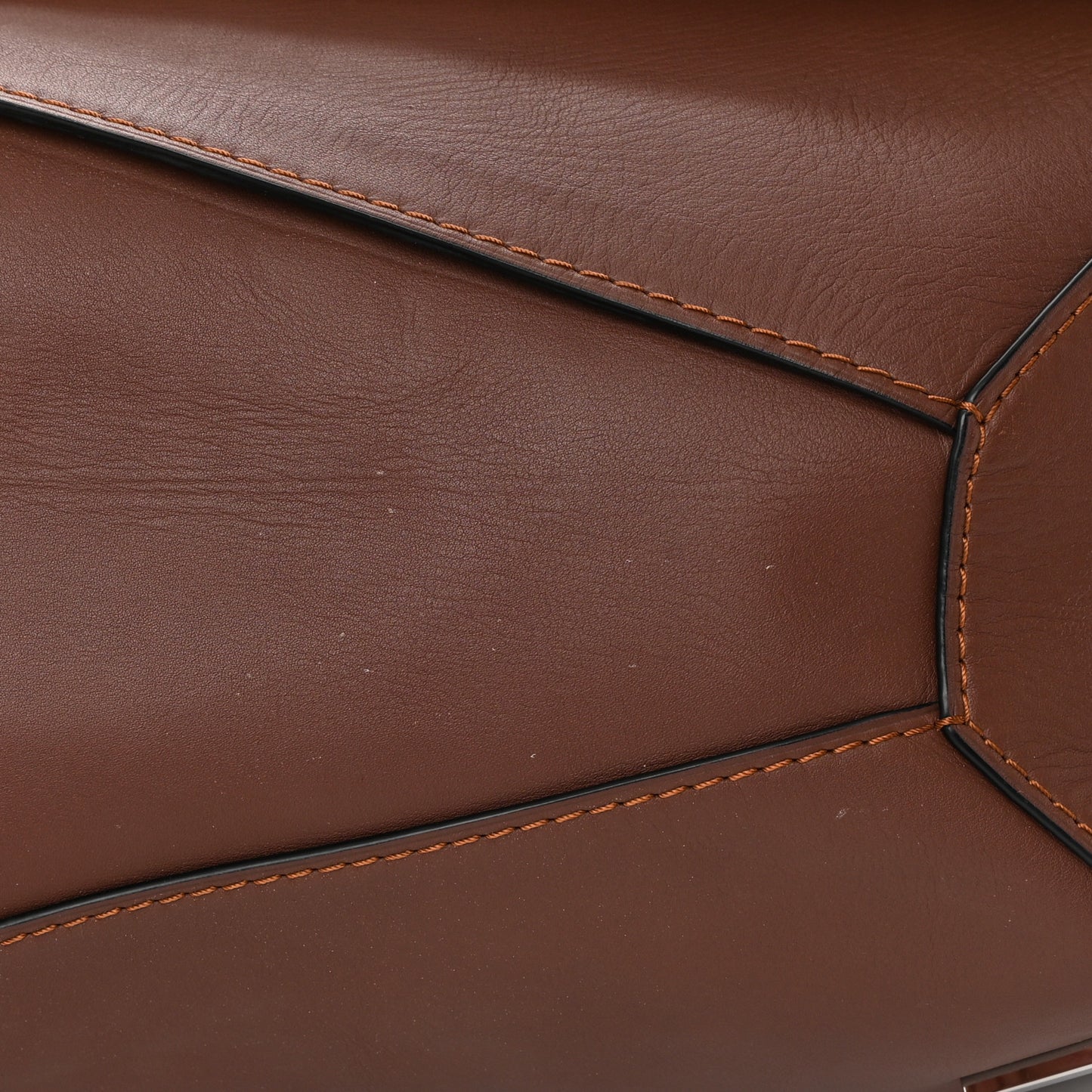 Calfskin Large Puzzle Edge Bag Brown
