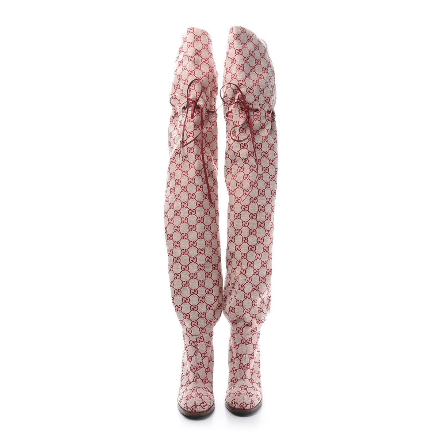 Monogram Over The Knee Boots 37 Gardenia Hibiscus Red