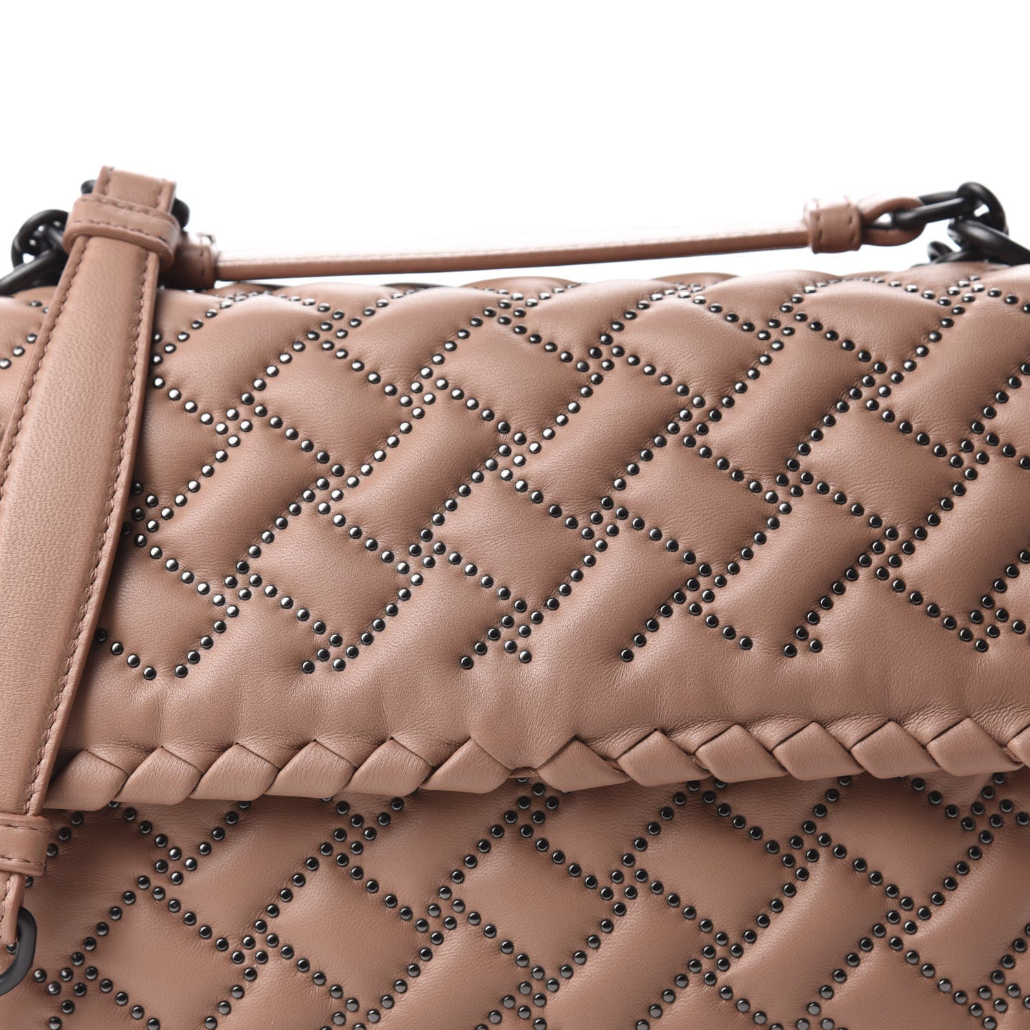 Bottega Veneta Nappa Intrecciato Microstuds Small Olimpia Shoulder Bag Dahlia 9 of 9