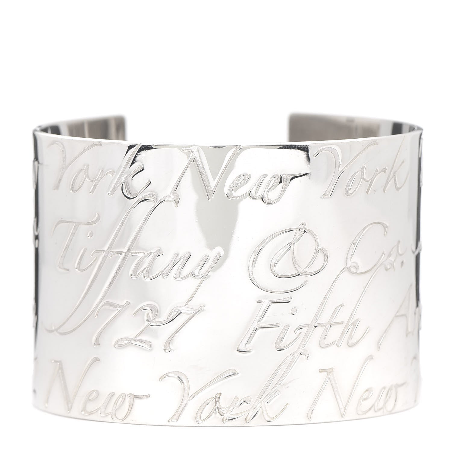 Tiffany Sterling Silver Wide Notes Cuff Bracelet 1 of 4